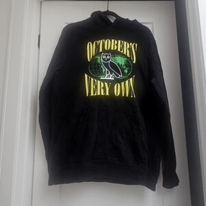 OVO October's Very Own World wide Hoodie Black Yellow Large